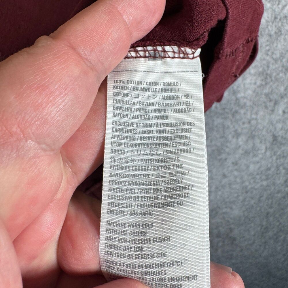 Abercrombie Fitch Long Sleeve T Shirt Mens Medium Red Maroon Y2K A&F Applique - Picture 8 of 10